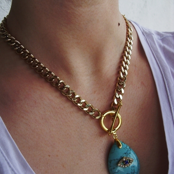 drop necklace - επιχρυσωμένα, κοντά, ατσάλι, φθηνά - 2