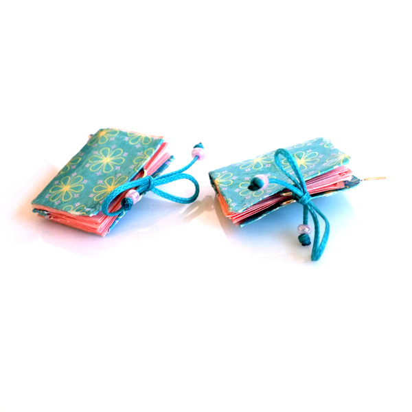 Σκουλαρίκια origami βιβλίο - χαρτί, χειροποίητα, μικρά, κρεμαστά - 3