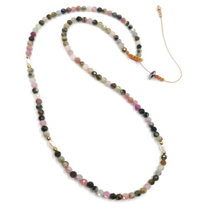 Tourmaline choker, κολιέ / τσοκερ με τουρμαλίνη και μαργαριτάρια - ημιπολύτιμες πέτρες, μαργαριτάρι, κοντά, ροζάριο - 3