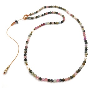 Tourmaline choker, κολιέ / τσοκερ με τουρμαλίνη και μαργαριτάρια - ημιπολύτιμες πέτρες, μαργαριτάρι, κοντά, ροζάριο - 2