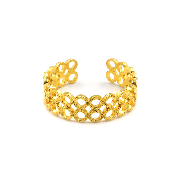 Δαχτυλίδι από Ανοξείδωτο Ατσάλι Beehive Gold - μικρά, ατσάλι, boho, αυξομειούμενα, φθηνά
