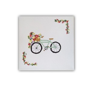Πίνακας με κεντημένο ποδήλατο - πίνακες & κάδρα