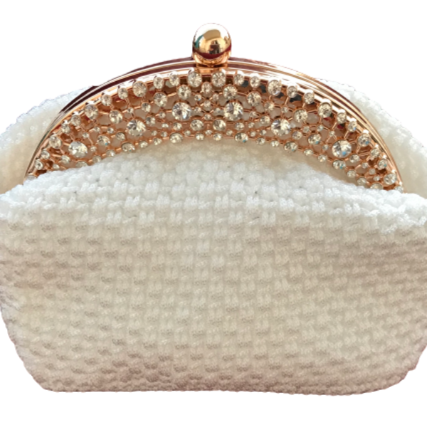 Νυφική χειροποίητη τσάντα - clutch, βραδινές, πλεκτές τσάντες, χειρός, ώμου