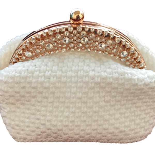 Νυφική χειροποίητη τσάντα - clutch, ώμου, χειρός, πλεκτές τσάντες, βραδινές