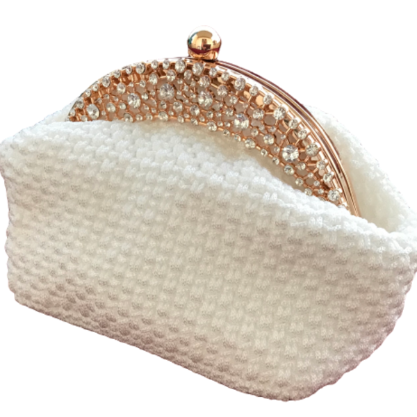 Νυφική χειροποίητη τσάντα - clutch, βραδινές, πλεκτές τσάντες, χειρός, ώμου - 2