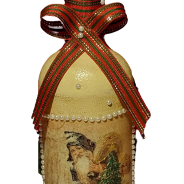 Φωτιζόμενο μπουκάλι - διακοσμητικά, χριστούγεννα, άγιος βασίλης, διακοσμητικά μπουκάλια