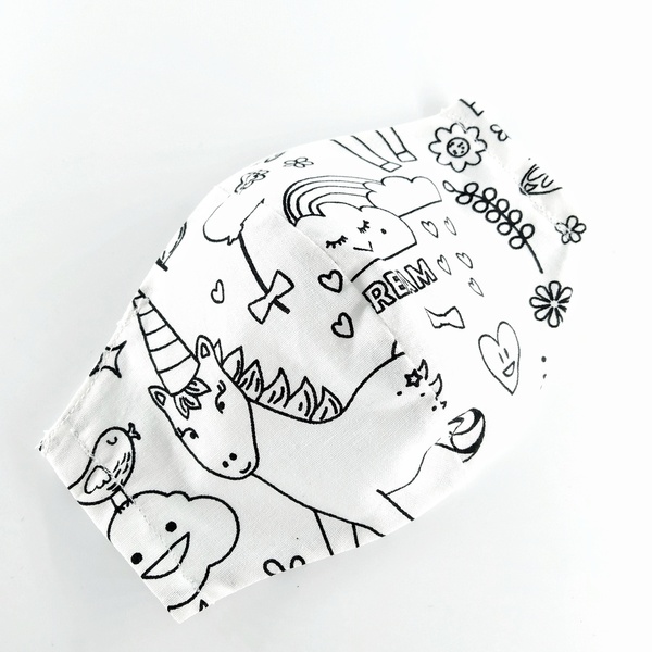 Unicorn παιδική μάσκα προσώπου βαμβακερή - βαμβάκι, κορίτσι, μάσκες προσώπου, παιδικές μάσκες