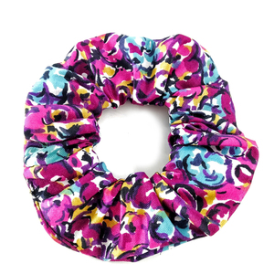 Purple Splash scrunchie - ύφασμα, λαστιχάκια μαλλιών