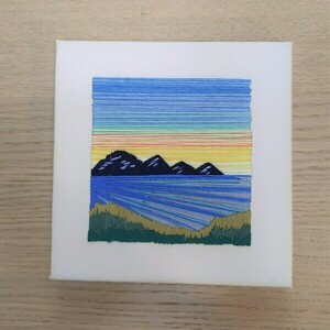 Πίνακας κεντημένος με βουνά και θάλασσα - πίνακες & κάδρα - 3