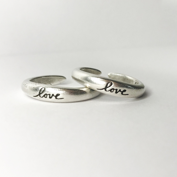 Δαχτυλίδι "Love" - επάργυρα, βεράκια, αυξομειούμενα