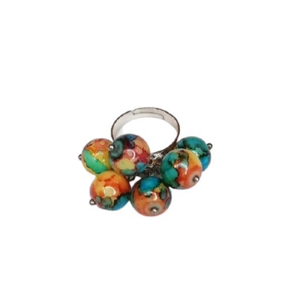 Δαχτυλίδι με χάντρες coloured beads - χάντρες, αυξομειούμενα