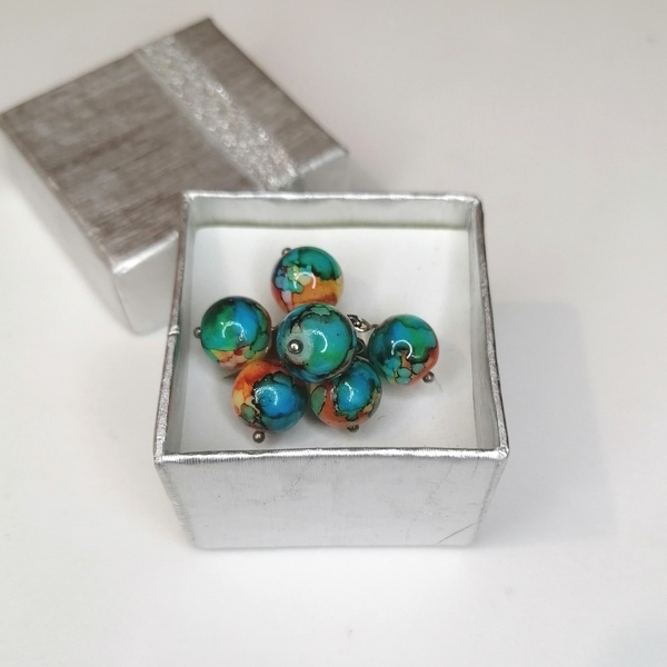 Δαχτυλίδι με χάντρες coloured beads - χάντρες, αυξομειούμενα - 3