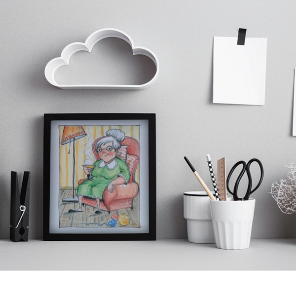 Γιαγιάκα- Διακόσμηση τοίχου- artprint A5 - πίνακες & κάδρα, γιαγιά, δώρο για τη γιαγιά - 2