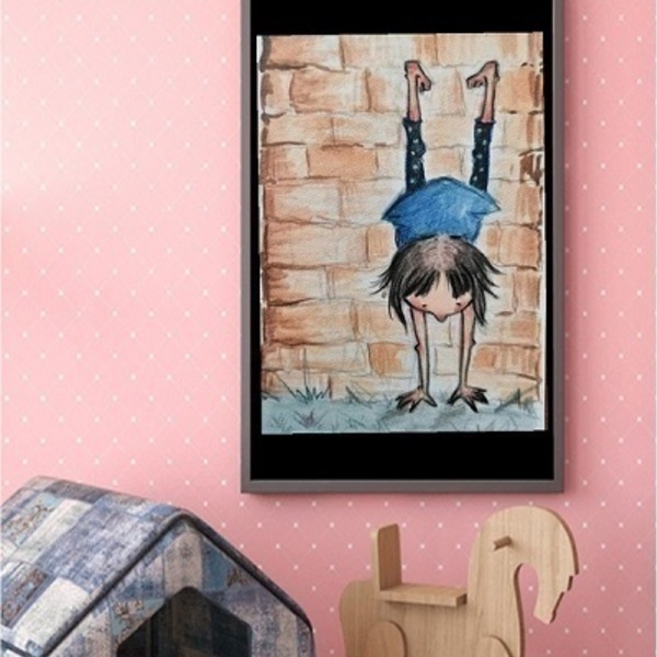 Τα πάνω-κάτω- Διακόσμηση τοίχου-artprint A5 - πίνακες & κάδρα, κορίτσι, αφίσες, παιδικό δωμάτιο, παιδικά κάδρα - 5