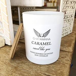 Αρωματικό κερί σόγιας Caramel “sweet like you”. - χειροποίητα, αρωματικά κεριά, δώρα γενεθλίων, κερί σόγιας, διακόσμηση σαλονιού - 2