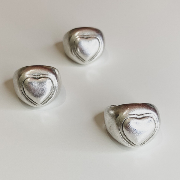 Δαχτυλίδι καρδιά επάργυρο - chevalier, ορείχαλκος, επάργυρα, αυξομειούμενα
