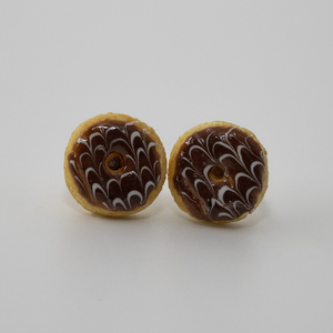 Κοσμήματα Μινιατούρες Σκουλαρίκια καρφωτά “Ντόνατς με γλάσο και σχέδια” - πηλός, καρφωτά, μικρά, ατσάλι, boho - 2