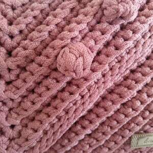 Χειροποίητη Crochet Ροζ Bubble Τσάντα - Φάκελος - φάκελοι, clutch, all day, χειρός, πλεκτές τσάντες - 2