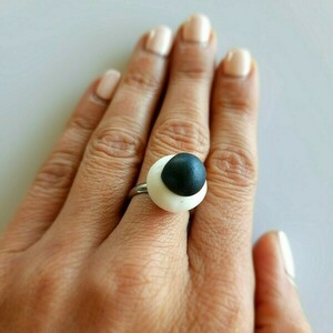 "Allure" Χειροποίητο δαχτυλίδι από πηλό - πηλός, μικρά, αυξομειούμενα - 2
