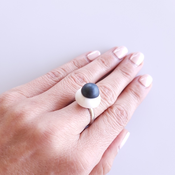"Allure" Χειροποίητο δαχτυλίδι από πηλό - πηλός, μικρά, αυξομειούμενα - 3