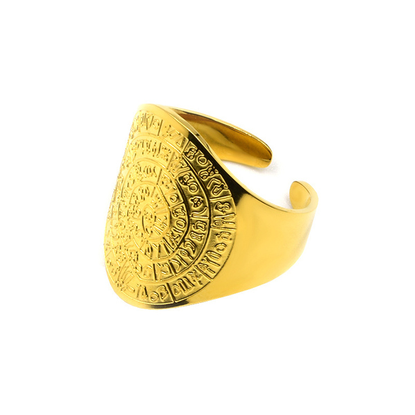 Δαχτυλίδι από Ανοξείδωτο Ατσάλι Phaistos Gold - ατσάλι