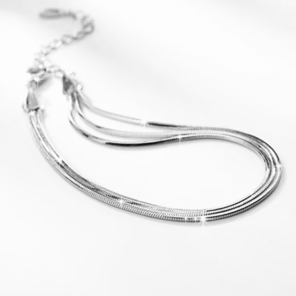 Silver 925 βραχιολι - layering bracelet in silver - ασήμι 925, πολύσειρα, χεριού, αυξομειούμενα
