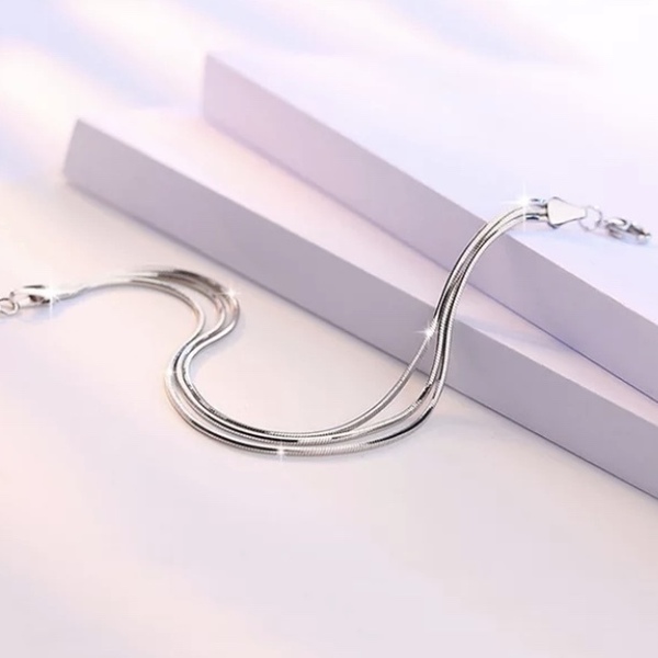 Silver 925 βραχιολι - layering bracelet in silver - ασήμι 925, πολύσειρα, χεριού, αυξομειούμενα - 3