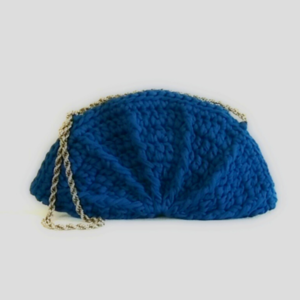 Χειροποίητη Crochet Μπλε Τσάντα Ώμου - ώμου, all day, πλεκτές τσάντες