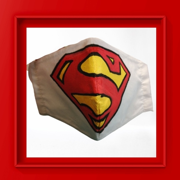 Παιδική μάσκα προστασίας ζωγραφισμένη Superman - αγόρι, για παιδιά, μάσκα προσώπου - 2