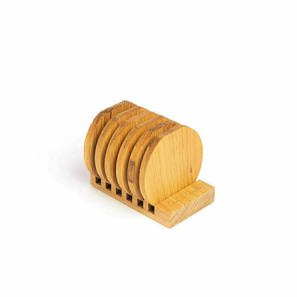Ξύλινο σουβέρ στρογγυλό σετ 6τεμ. - ξύλο, είδη σερβιρίσματος - 3
