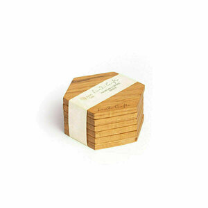 Ξύλινο σουβέρ εξάγωνο σετ 6τεμ. - ξύλο, είδη σερβιρίσματος