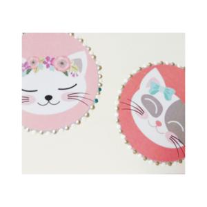 Ξύλινη κασετίνα γάτες 22×8,5×3εκ. ροζ - κασετίνες, κορίτσι, σχολικό, ιδεά για δώρο - 2