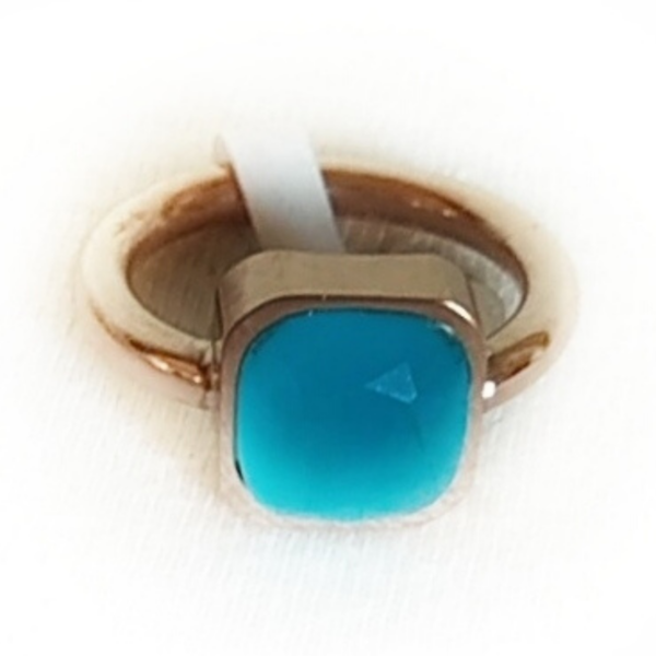 Stainless Steel Δαχτυλίδι με Μπλε Πέτρα - μικρά, ατσάλι, σταθερά, φθηνά