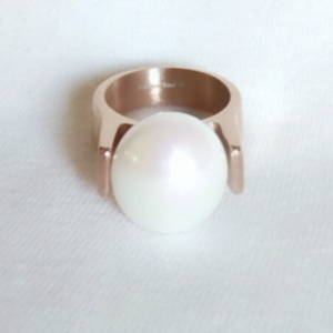 Stainless Steel Δαχτυλίδι με Λευκή Πέρλα - μαργαριτάρι, ατσάλι, σταθερά, μεγάλα, φθηνά