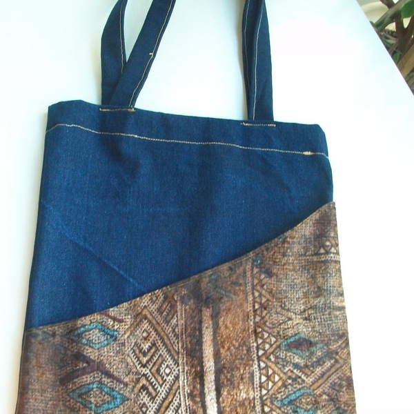 Τσάντα για ψώνια/ Τζιν/ Με τσέπη - animal print, ώμου, all day, tote, πάνινες τσάντες - 3