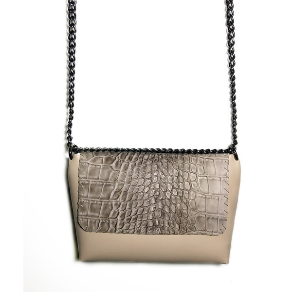 Urban Queen χειροποίητη croco δερμάτινη τσάντα "Echo" - δέρμα, animal print, clutch, ώμου, all day - 3