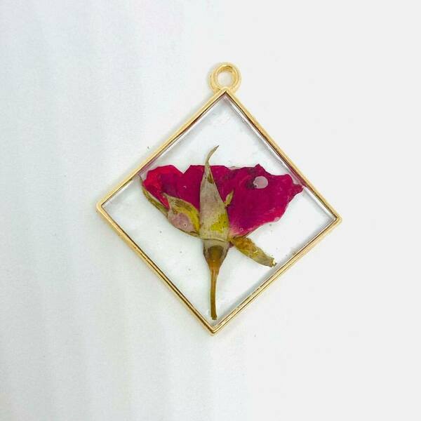 Rosalin - Pressed Flowers Necklace - μακριά, λουλούδι, μενταγιόν