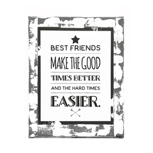Διακοσμητικό χειροποίητο καδράκι σε καμβά - Best friends make the good times better and the hard times easier - Δώρο για την φίλη / τον φίλο - πίνακες & κάδρα, επιτοίχιο, δώρο