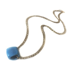Blue bead necklace - charms, γυναικεία, πέτρα, επιχρυσωμένα, boho