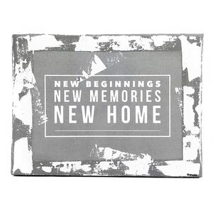 Διακοσμητικό χειροποίητο καδράκι σε καμβά - New beginnings new memories new home - Δώρο για νέο σπίτι - πίνακες & κάδρα, επιτοίχιο, δώρο