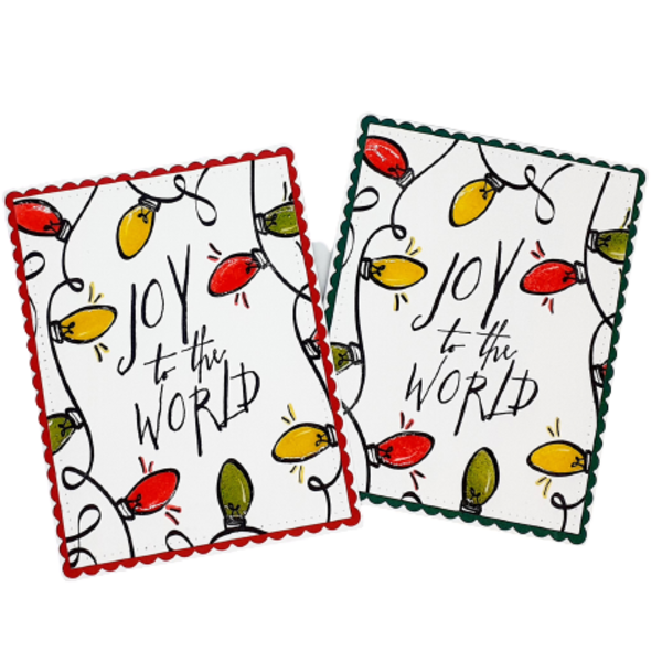 Κάρτες Χριστουγέννων (σετ 2 καρτών) - Joy to the World - χριστουγεννιάτικο, κάρτα ευχών, ευχετήριες κάρτες