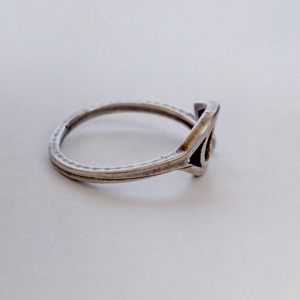 Επάργυρο χειροποίητο δαχτυλίδι με μάτι - επάργυρα, μικρά, μπρούντζος, αυξομειούμενα, φθηνά - 3