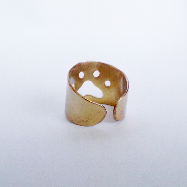 Μπρούτζινο χειροποίητο δαχτυλίδι πατουσίτσα - μικρά, μπρούντζος, αυξομειούμενα, φθηνά - 2