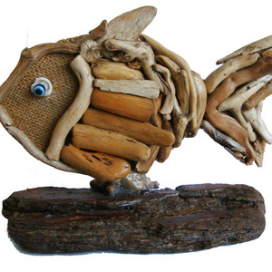 Χειροποίητο ξύλινο διακοσμητικό ψάρι - 2