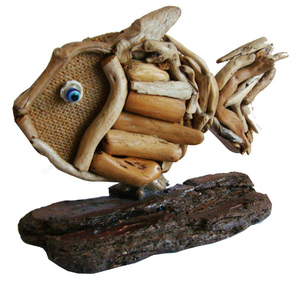 Χειροποίητο ξύλινο διακοσμητικό ψάρι