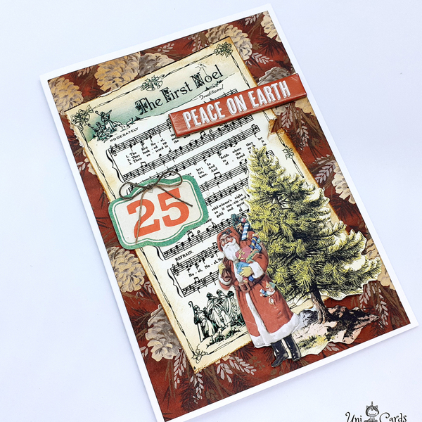 Κάρτες Χριστουγέννων (σετ 3 καρτών) - Ephemera - χριστουγεννιάτικο, κάρτα ευχών, άγιος βασίλης, ευχετήριες κάρτες - 3
