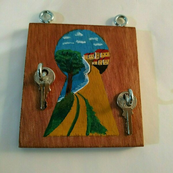 Μικρή κρεμαστρα κλειδιών - κλειδοθήκη - ξύλο, κλειδοθήκες