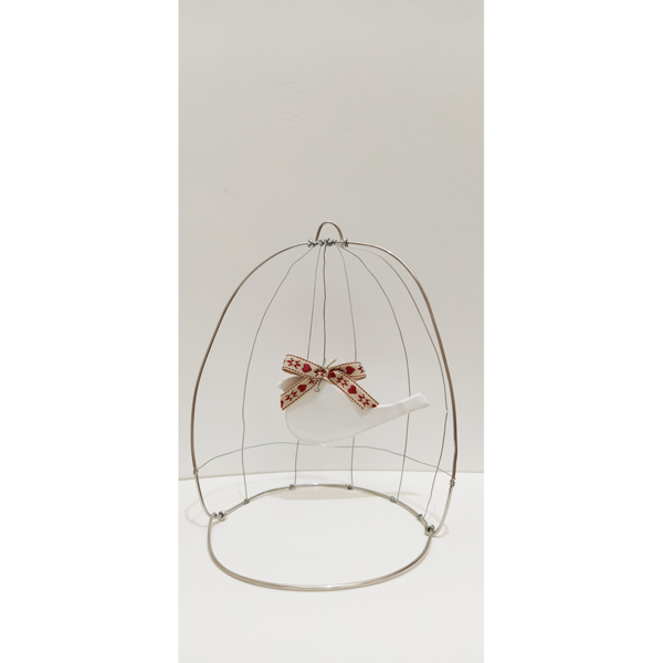 Bird in Cage - Διακοσμητικό πουλάκι σε Ανοικτό Κλουβί - δώρο, διακόσμηση, βαφτιστήρι, διακοσμητικά - 2