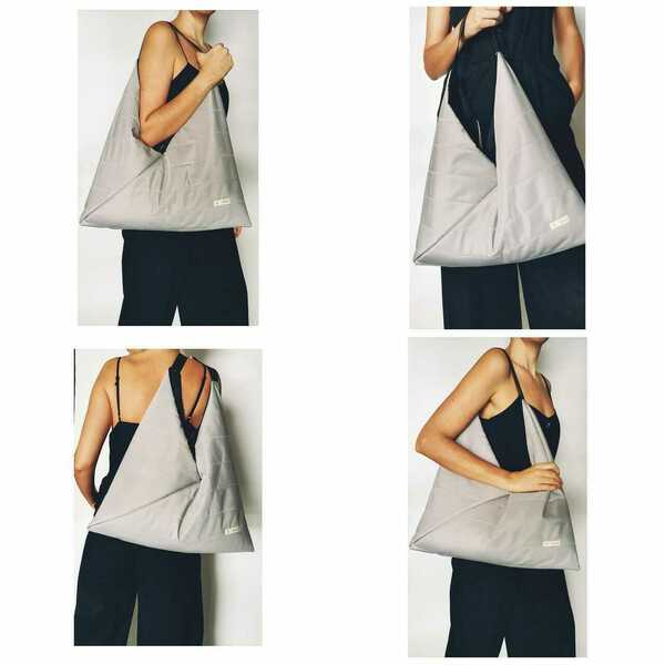 Τσάντα ώμου - Puffer origami bag - ύφασμα, ώμου, μεγάλες, all day - 2