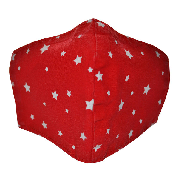 Παιδική μάσκα προστασίας κόκκινα αστέρια - κορίτσι, αγόρι - 3